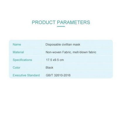 Engangs mundbind i sort//50 stk 99,50