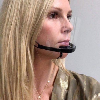 Sorte mundvisir//mund-næse visir ekstra højde